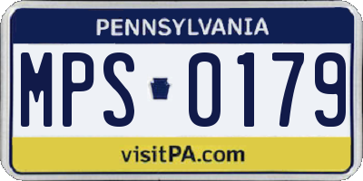 PA license plate MPS0179
