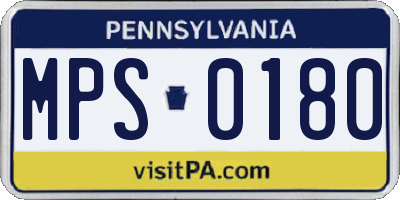 PA license plate MPS0180