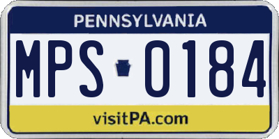 PA license plate MPS0184