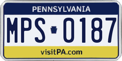PA license plate MPS0187
