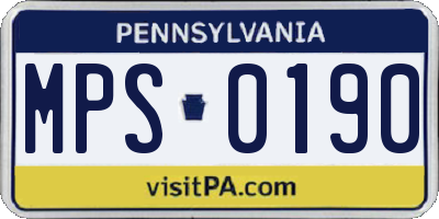 PA license plate MPS0190