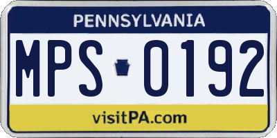 PA license plate MPS0192