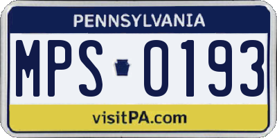 PA license plate MPS0193