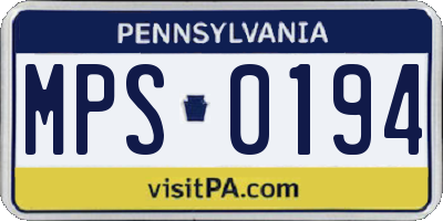 PA license plate MPS0194