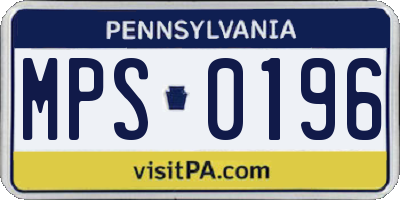 PA license plate MPS0196