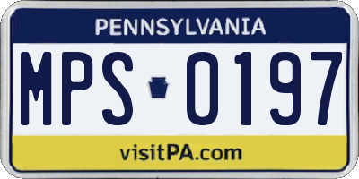 PA license plate MPS0197