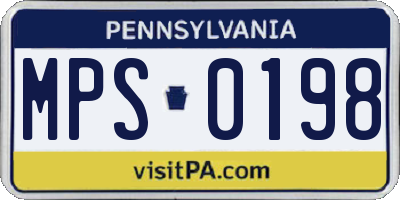 PA license plate MPS0198
