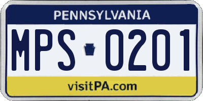 PA license plate MPS0201