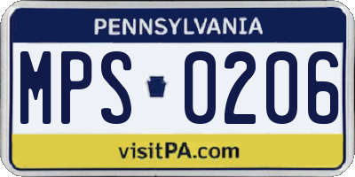 PA license plate MPS0206