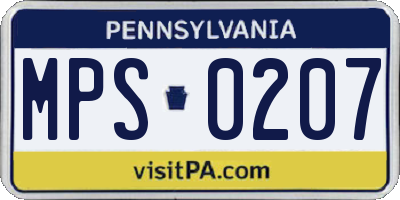 PA license plate MPS0207
