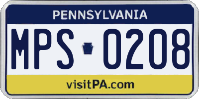 PA license plate MPS0208