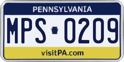 PA license plate MPS0209