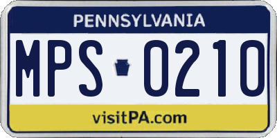 PA license plate MPS0210
