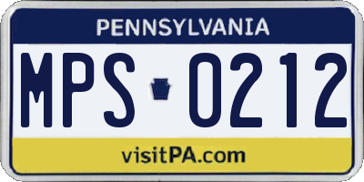 PA license plate MPS0212