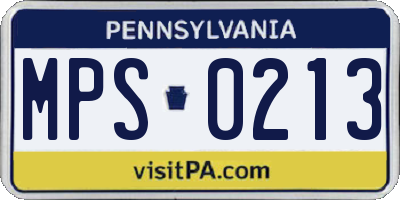 PA license plate MPS0213