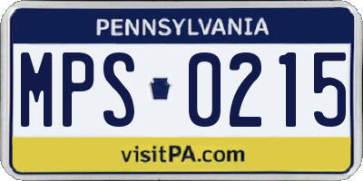 PA license plate MPS0215