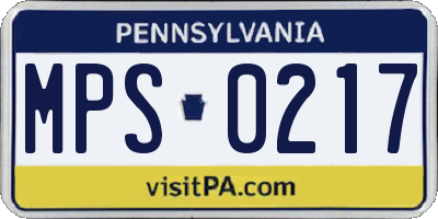 PA license plate MPS0217