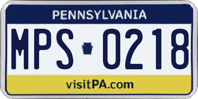 PA license plate MPS0218