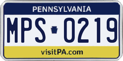 PA license plate MPS0219