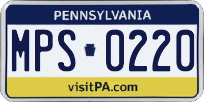 PA license plate MPS0220