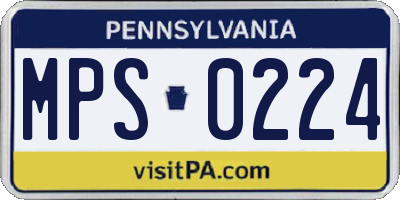 PA license plate MPS0224