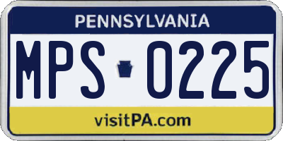 PA license plate MPS0225
