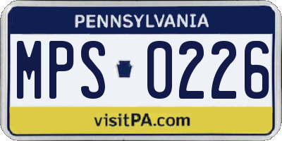 PA license plate MPS0226