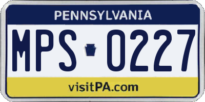 PA license plate MPS0227