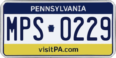 PA license plate MPS0229
