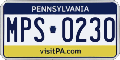 PA license plate MPS0230