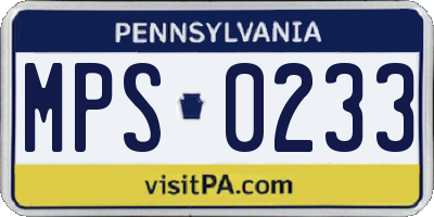 PA license plate MPS0233