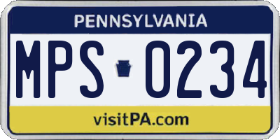 PA license plate MPS0234