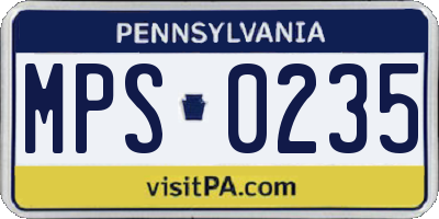 PA license plate MPS0235
