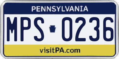PA license plate MPS0236