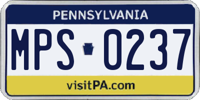 PA license plate MPS0237