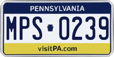 PA license plate MPS0239