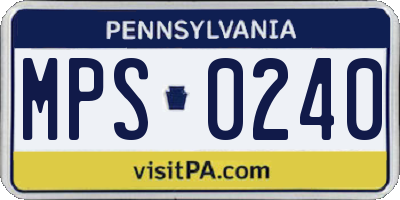PA license plate MPS0240