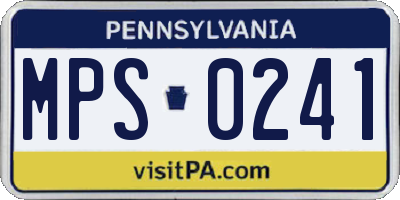 PA license plate MPS0241