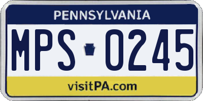 PA license plate MPS0245