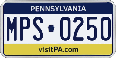 PA license plate MPS0250