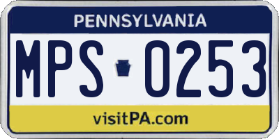 PA license plate MPS0253