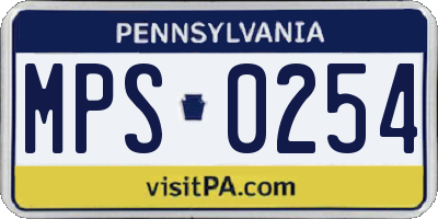 PA license plate MPS0254