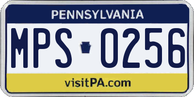 PA license plate MPS0256