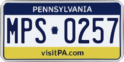 PA license plate MPS0257