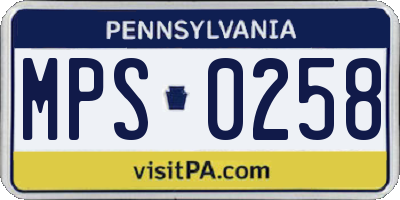 PA license plate MPS0258