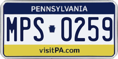 PA license plate MPS0259