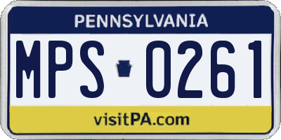 PA license plate MPS0261