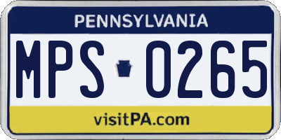 PA license plate MPS0265
