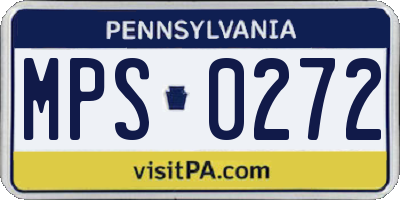 PA license plate MPS0272