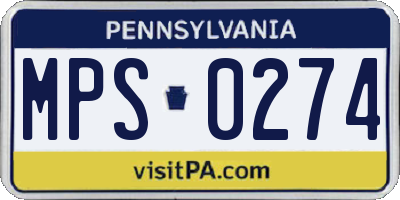 PA license plate MPS0274